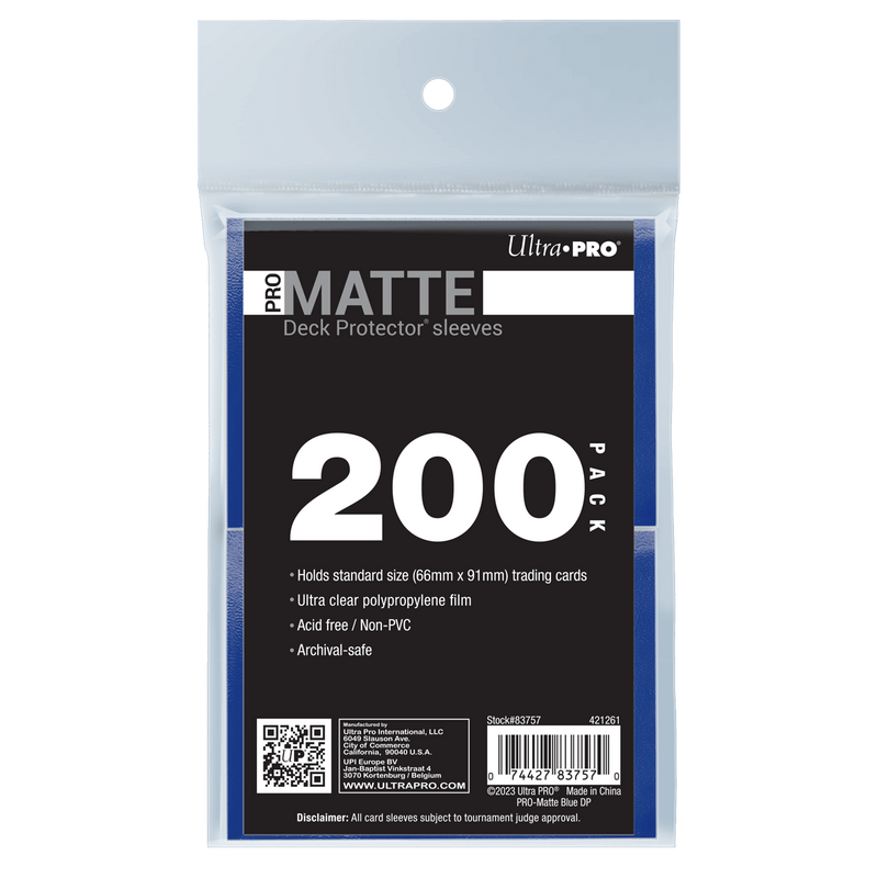 Ultra PRO PRO-Matte Standard Deck Protector Sleeves Bundle - Blue (200)