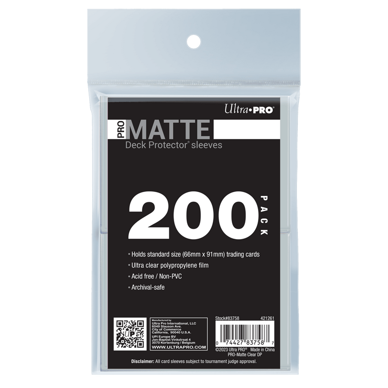 Ultra PRO PRO-Matte Standard Deck Protector Sleeves Bundle - Clear (200)