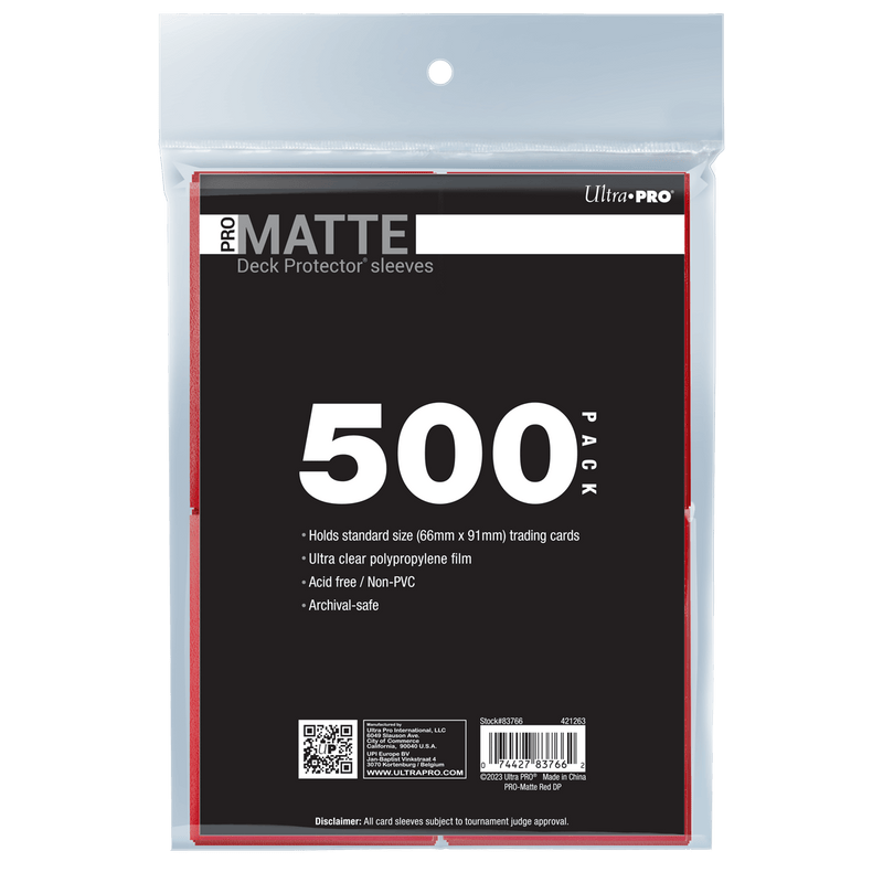 Ultra PRO PRO-Matte Standard Deck Protector Sleeves Bundle - Red (500)