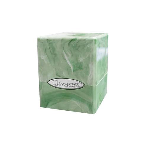 Ultra PRO Marble Satin Cube Deck Box - Lime Green / White