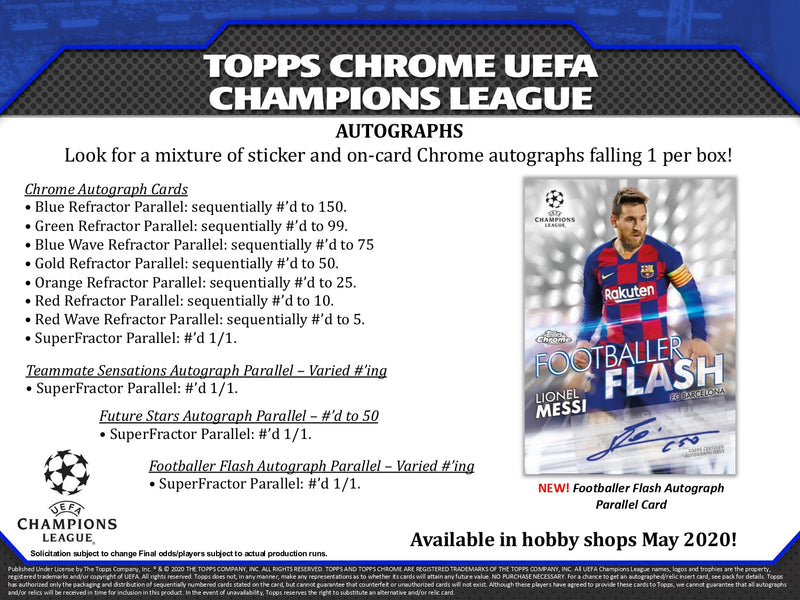 Topps Chrome UEFA Champions League 2019/20 - Hobby Box