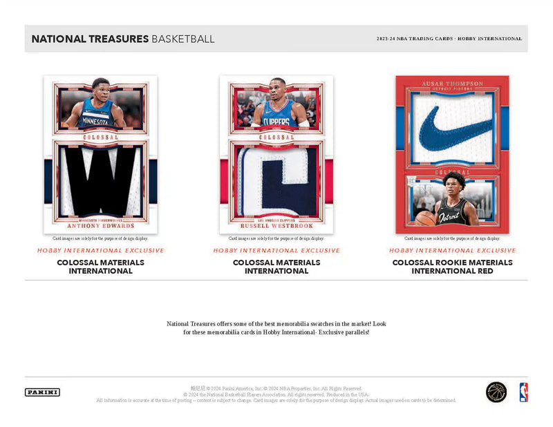 Panini National Treasures NBA Basketball 2023/24 - International Hobby Box