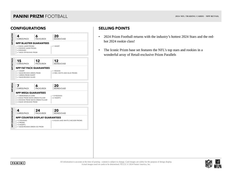 Panini Prizm NFL Football 2024 - Retail Box