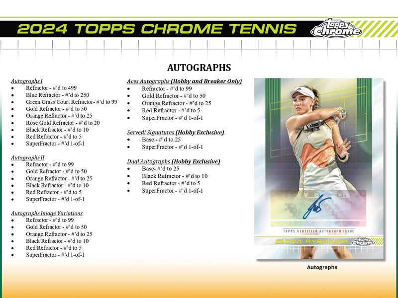 Topps Chrome Tennis 2024 - Hobby Box