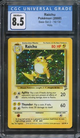 Raichu #16 CGC 8.5 [Base Set 2]