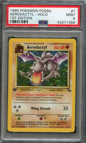 Aerodactyl #1 1st Editon PSA 9 [Fossil]