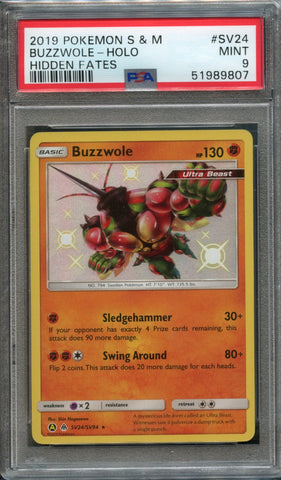 Buzzwole #SV24 PSA 9 [Hidden Fates]