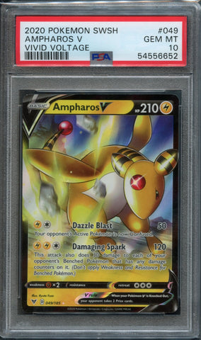 Ampharos V #049 PSA 10 [Vivid Voltage]