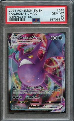 Crobat VMAX #045 PSA 10 [Shining Fates]