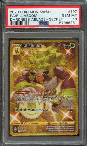 Rillaboom #197 PSA 10 [Darkness Ablaze]