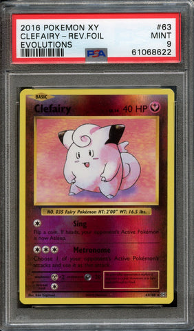 Clefairy [Reverse Holo] #63 PSA 9 [Evolutions]