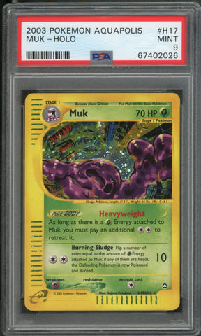 Muk #H17 PSA 9 [Aquapolis]