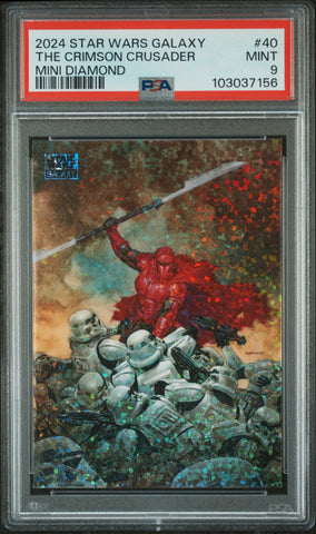 The Crimson Crusader [Mini Diamond] #40 PSA 9 [Topps Chrome Star Wars Galaxy 2024]