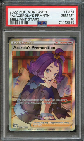 Acerola's Premonition #TG24 PSA 10 [Brilliant Stars]
