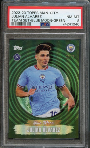 Julian Alvarez 25/75 PSA 8 [2022-23 Topps Manchester City Team Set]