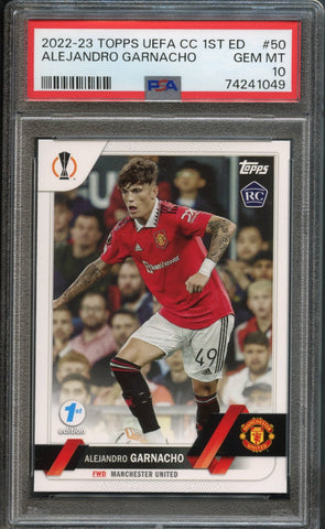 Alejandro Garnacho #50 PSA 10 [2022-23 Topps UEFA Club Competitions 1st Edition]