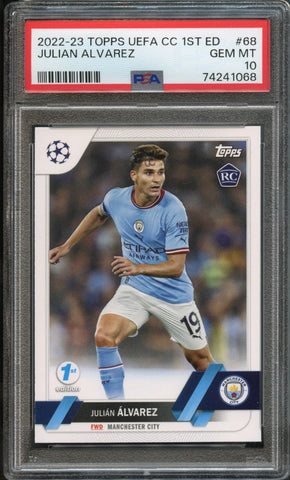 Julian Alvarez #68 PSA 10 [2022-23 Topps UEFA Club Competitions 1st Edition]