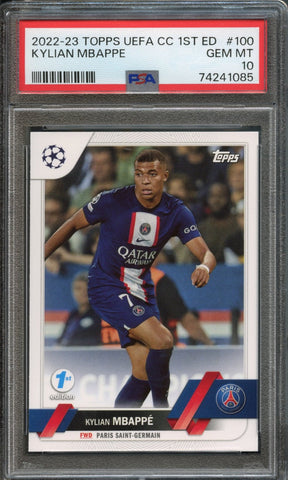 Kylian Mbappe #100 PSA 10 [2022-23 Topps UEFA Club Competitions 1st Edition]