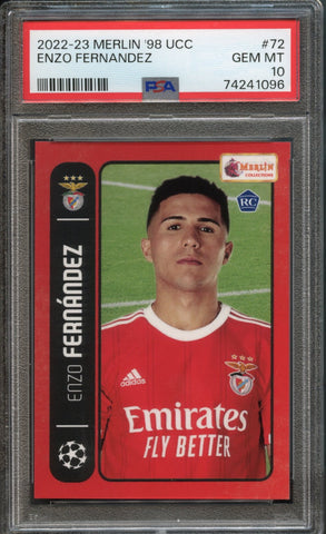 Enzo Fernandez #72 Rookie PSA 10 [2022-23 Topps Merlin Hertiage 98]