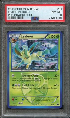 Leafeon [Cracked Ice Holo] #11 PSA 8 [Plasma Freeze]