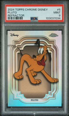 Pluto [Refractor] #5 PSA 9 [Topps Chrome Disney 2024]