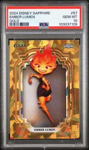 Ember Lumen [Gold] #57 45/50 PSA 10 [Topps Chrome Disney Sapphire Edition 2024]