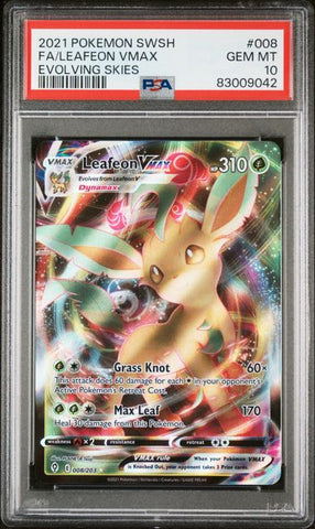 Leafeon VMAX #8 PSA 10 [Evolving Skies]
