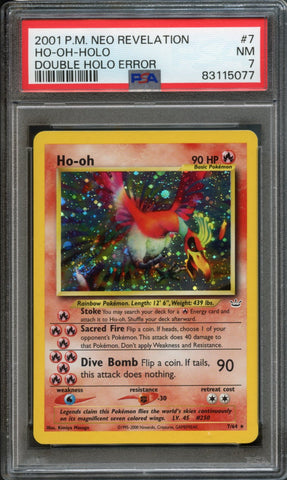 Ho-Oh #7 PSA 7 Double Holo Error [Neo Revelation]