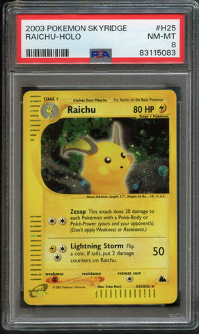 Raichu #H25 PSA 8 [Skyridge]