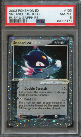 Sneasel EX #103 PSA 8 [Ruby & Sapphire]
