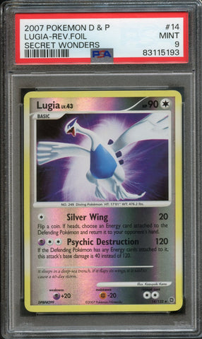 Lugia [Reverse Holo] #14 PSA 9 [Secret Wonders]