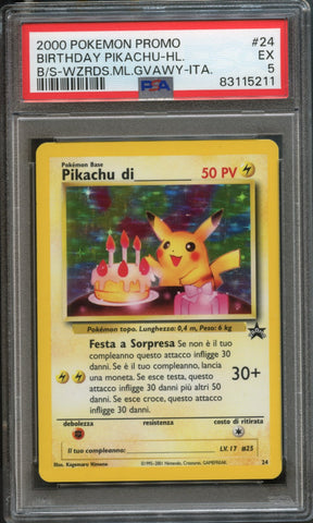 Birthday Pikachu (Italian) #24 PSA 5 [Promos]