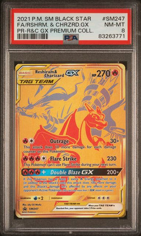 Reshiram & Charizard GX #SM247 PSA 8 [Sun & Moon Promo]