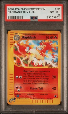 Rapidash [Reverse Holo] #62 PSA 8 [Expedition Base Set]