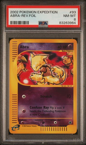 Abra [Reverse Holo] #93 PSA 8 [Expedition Base Set]