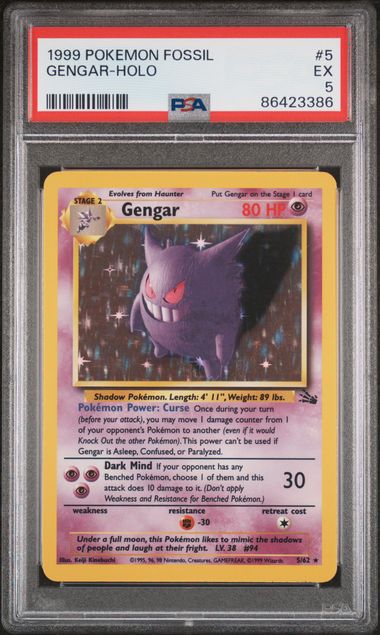 Gengar #5 PSA 5 [Fossil]