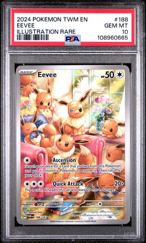 Eevee [Illustration Rare] #188 PSA 10 [Pokemon Twilight Masquerade 2024]