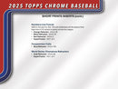 Topps Chrome Baseball 2025 - Hobby Box