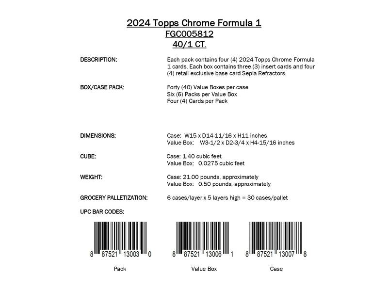 Topps Chrome Formula 1 2024 - Value Box