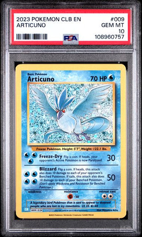 Articuno #9 PSA 10 [Pokemon CLB Trading Card Game Classic 2023]