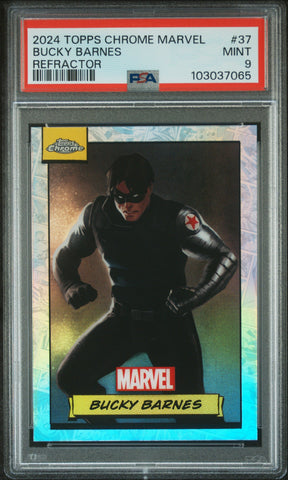 Bucky Barnes [Refractor] #37 PSA 9 [Topps Chrome Marvel 2024]