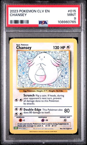 Chansey #15 PSA 9 [Pokemon CLV Trading Card Game Classic 2023]