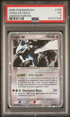 Lugia EX [Holo] #105 PSA 5 [Pokemon Ex Unseen Forces 2005]