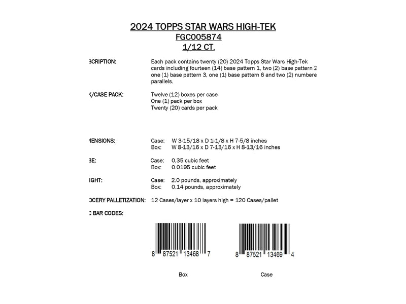 Topps Star Wars High-tek 2024 - Hobby Box