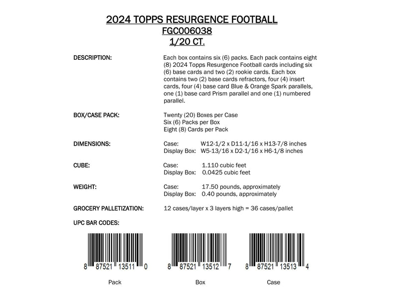 Topps Resurgence Football 2024 - Mega Box