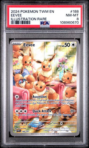 Eevee [Illustration Rare] #188 PSA 8 [Pokemon Twilight Masquerade 2024]
