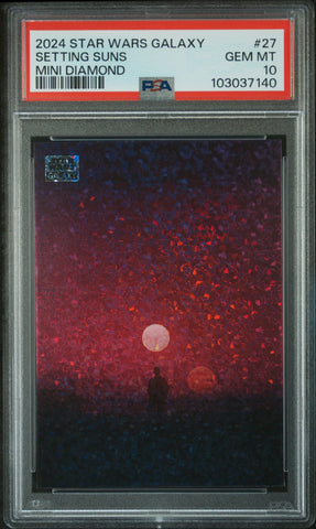 Setting Suns [Mini Diamond] #27 PSA 10 [Topps Chrome Star Wars Galaxy 2024]
