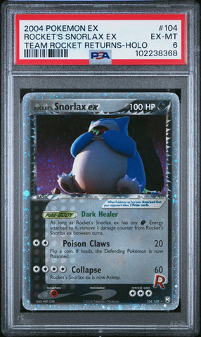 Rocket'S Snorlax Ex [Team Rocket Returns-Holo] #104 PSA 6 [EX Team Rocket Returns 2004]