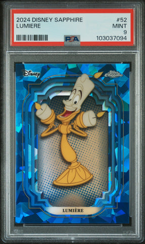 Lumiere #52 PSA 9 [Topps Chrome Disney Sapphire Edition 2024]