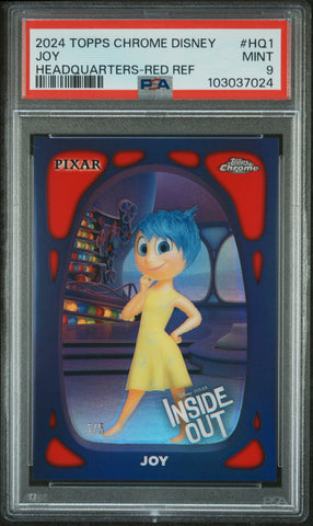 Joy [Headquarters-Red Ref] #HQ1 1/5 PSA 9 [Topps Chrome Disney Headquarters 2024]